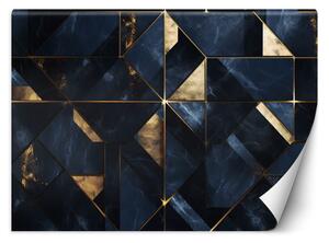 Gario Fotótapéta Kék-arany márvány Anyag: Vlies, Méret: 200 x 140 cm