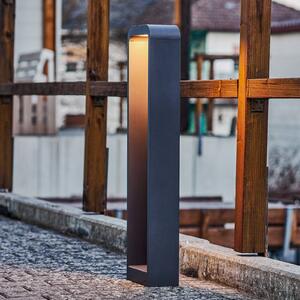 Lindby Emima LED-es útvilágító lámpa, 80 cm, antracit, alumínium, Fekete, Alumínium, Modern