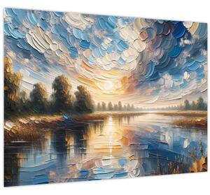 Kép - Napfestmény a víz felett (70x50 cm)