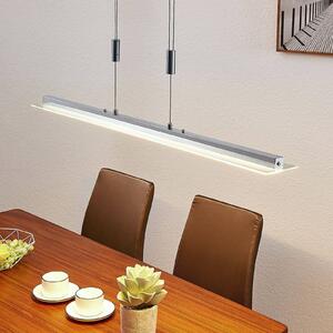 Lindby LED függőlámpa Sladja, króm, üveg, érintésvezérlésű dimmerrel, dimmelhető, Króm / ezüst, Nappali / Étkező, Üveg, Modern