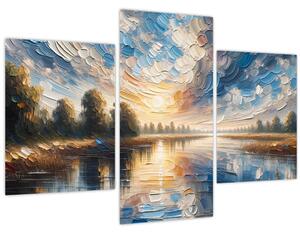 Kép - Napfestmény a víz felett (90x60 cm)