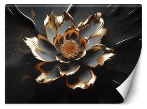 Gario Fotótapéta Gyönyörű fekete-arany virág Anyag: Vlies, Méret: 200 x 140 cm