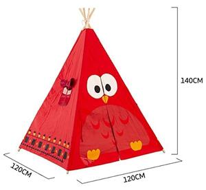 Gyerek sátor - Piros, bagoly mintával AMO-10041