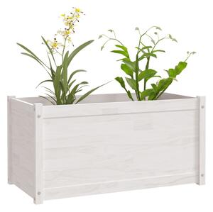 VidaXL 2 db fehér tömör fenyőfa kerti virágtartó 100 x 50 x 50 cm