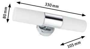 Paulmann Lenia falilámpa IP44 króm/opál 2-égő