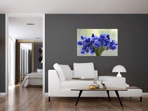 Kék virágos csokor képe (90x60 cm)