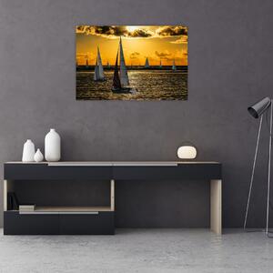 Jacht a naplementében képe (90x60 cm)
