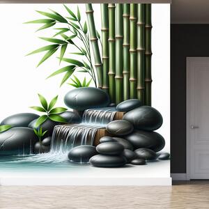 Fotótapéta - Patak bambuszokkal (147x102 cm)
