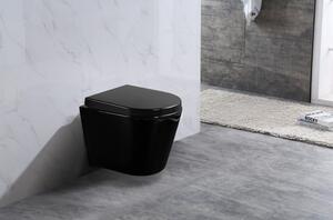 Mexen RICO Keret nélküli függő tál szabadon eső üléssel SLIM, 48 x 35 cm, fekete, 30721070