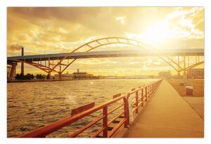 Kép a hídról napnyugtakor (90x60 cm)