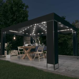 VidaXL antracitszürke pavilon LED fényfüzérrel 3 x 4 m