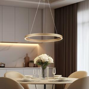 Lucande Smart LED-es függőlámpa Yonam, arany, 1-lámpás, Tuya, dimmelhető, Sárgaréz / arany, Nappali / Étkező, Alumínium, Modern