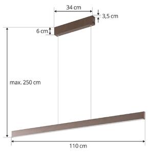 Lucande Smart LED függőlámpa Mylosh, kávé, CCT, Tuya, dimmelhető, Barna / rozsda, Nappali / Étkező, Alumínium, Modern