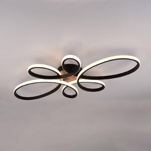 Trio Lighting Fly LED mennyezeti lámpa, matt fekete, 3.000 K, 83 cm x 45 cm, dimmelhető, Fekete, Nappali / Étkező, fém, Modern