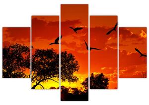 Madarak képe naplementekor (150x105 cm)