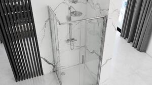 Rea Punto zuhanykabin tolóajtóval 80x80 cm, króm profil, átlátszó üveg, REA-K0863