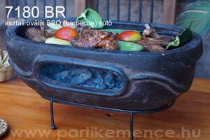 Asztali, ovális BBQ (barbecue) sütő (szín: barna)