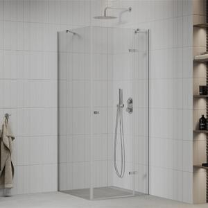Mexen Roma 110x110 szögletes nyílóajtós zuhanykabin 6 mm vastag vízlepergető biztonsági üveggel, krómozott elemekkel, 190 cm magas