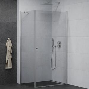 Mexen Pretoria 70x80 aszimmetrikus szögletes nyílóajtós zuhanykabin 6 mm vastag vízlepergető biztonsági üveggel, krómozott elemekkel, 190 cm magas
