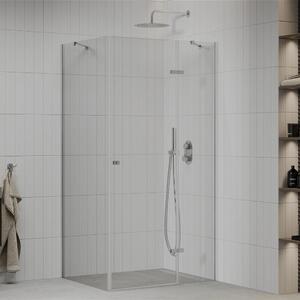 Mexen Roma 80x120 aszimmetrikus szögletes nyílóajtós zuhanykabin 6 mm vastag vízlepergető biztonsági üveggel, krómozott elemekkel, 190 cm magas