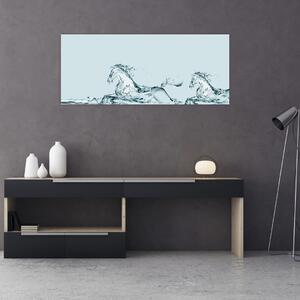 Kép - Vízcseppekből álló lovak (120x50 cm)