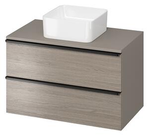 Cersanit - VIRGO függő szekrény mosogató alatt tányérral 80cm, szürke-fekete, S522-031