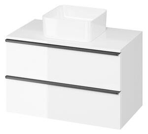Cersanit - VIRGO függő szekrény mosogató alatt tányérral 80cm, fehér-fekete, S522-027