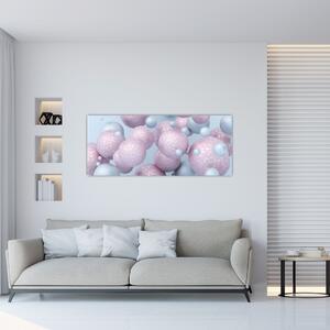 Absztrakt kép - Pasztell gömbök (120x50 cm)