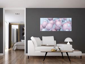 Absztrakt kép - Pasztell gömbök (120x50 cm)