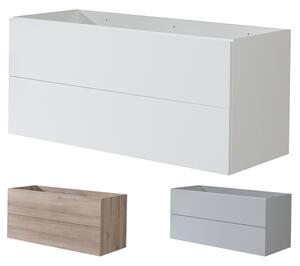 Mereo, Aira, fürdőszoba szekrény 121 cm, fehér, tölgy, szürke, MER-CN713S Variáns: Aira, fürdőszoba szekrény 121cm, tölgy