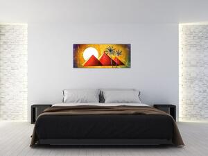 Festett egyiptomi piramisok képe (120x50 cm)