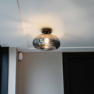 Smart plafondlamp zwart met smoke glas incl. Wifi P45 - Busa