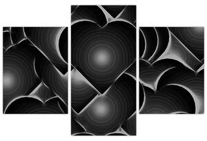 Fekete-fehér szív képe (90x60 cm)