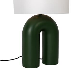 Designer asztali lámpa zöld, fehér vászonbúrával - Lotti