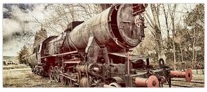 A mozdony történelmi képe (120x50 cm)