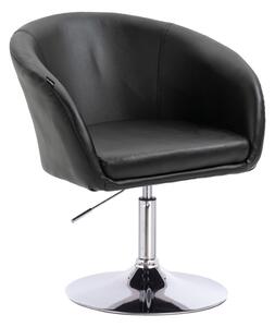 HC8326N Fekete modern műbőr szék krómozott lábbal