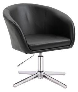 HC8326CROSS Fekete modern műbőr szék krómozott lábbal