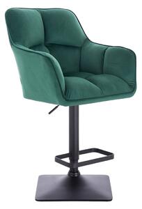 HR550KW Sötétzöld modern velúr szék fekete lábbal