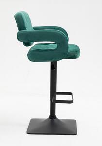 HR8403KW Sötétzöld modern velúr szék fekete lábbal