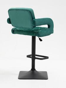 HR8403KW Sötétzöld modern velúr szék fekete lábbal