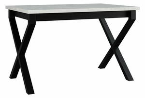 Asztal Victorville 300, Fekete, Fehér, 75x80x140cm, Hosszabbíthatóság, Laminált forgácslap, Fém