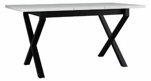 Asztal Victorville 300, Fekete, Fehér, 75x80x140cm, Hosszabbíthatóság, Laminált forgácslap, Fém