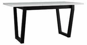 Asztal Victorville 301, Fekete, Fehér, 75x80x140cm, Hosszabbíthatóság, Laminált forgácslap, Fém