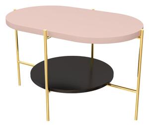 RING dohányzóasztal, 80x76x40, rózsaszín/arany