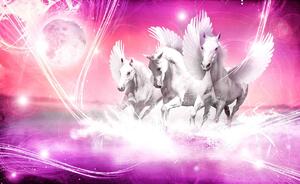 Fotótapéta - Pegasus rózsaszín háttérrel (152,5x104 cm)