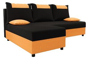 SANVI sarok ülőgarnitúra - fekete / narancssárga