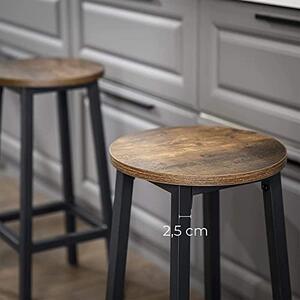 Bárszék 2 db magas konyhai étkező szék, kerek, rusztikus barna