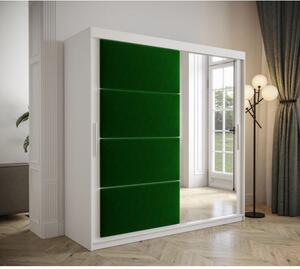 TALIA 100 cm tolóajtós gardrób szekrény - fehér / zöld