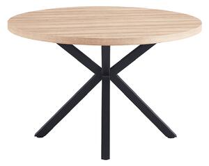 KONDELA Étkezőasztal, sonoma tölgy/fekete, átmérő 120 cm, MEDOR