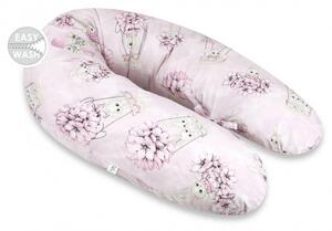 Baby Shop Baba-Mama többfunkciós párna - rózsaszín virágos nyuszi